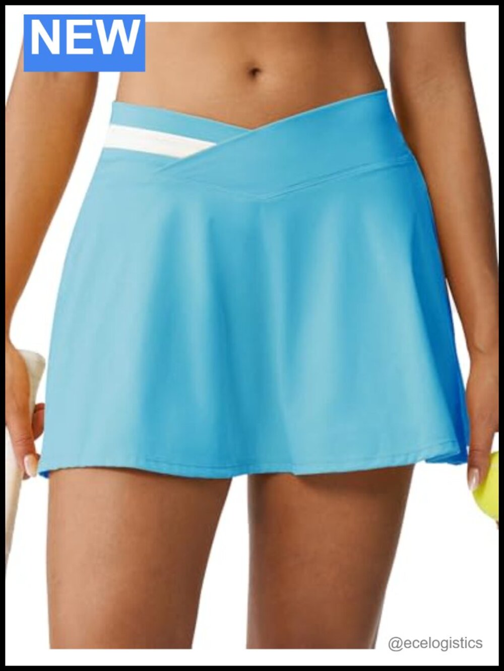 Women's Athletic Skorts with Pockets, Crossover Waist Tennis Skirt